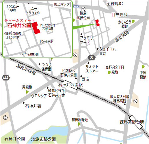 チャームスイート石神井公園マップ